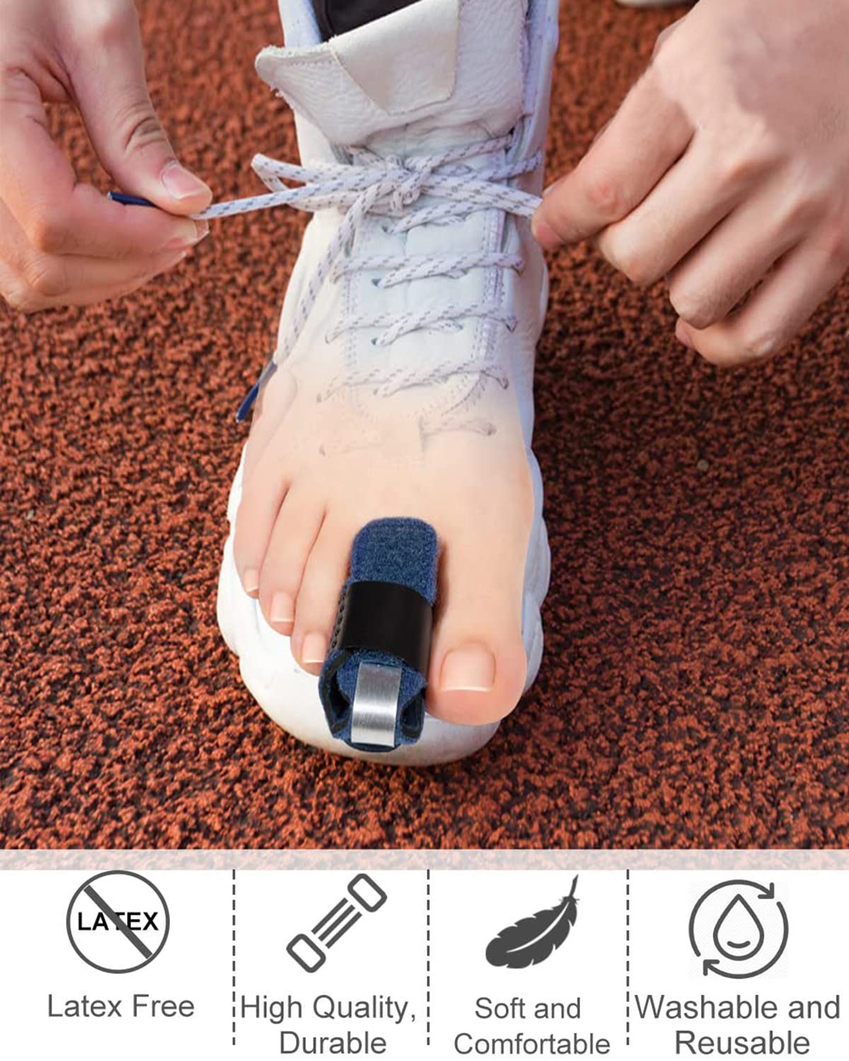 Zehenschiene verstellbar mit Aluminiumstütze, atmungsaktiv & rutschfest, für Alltag & Schuhe