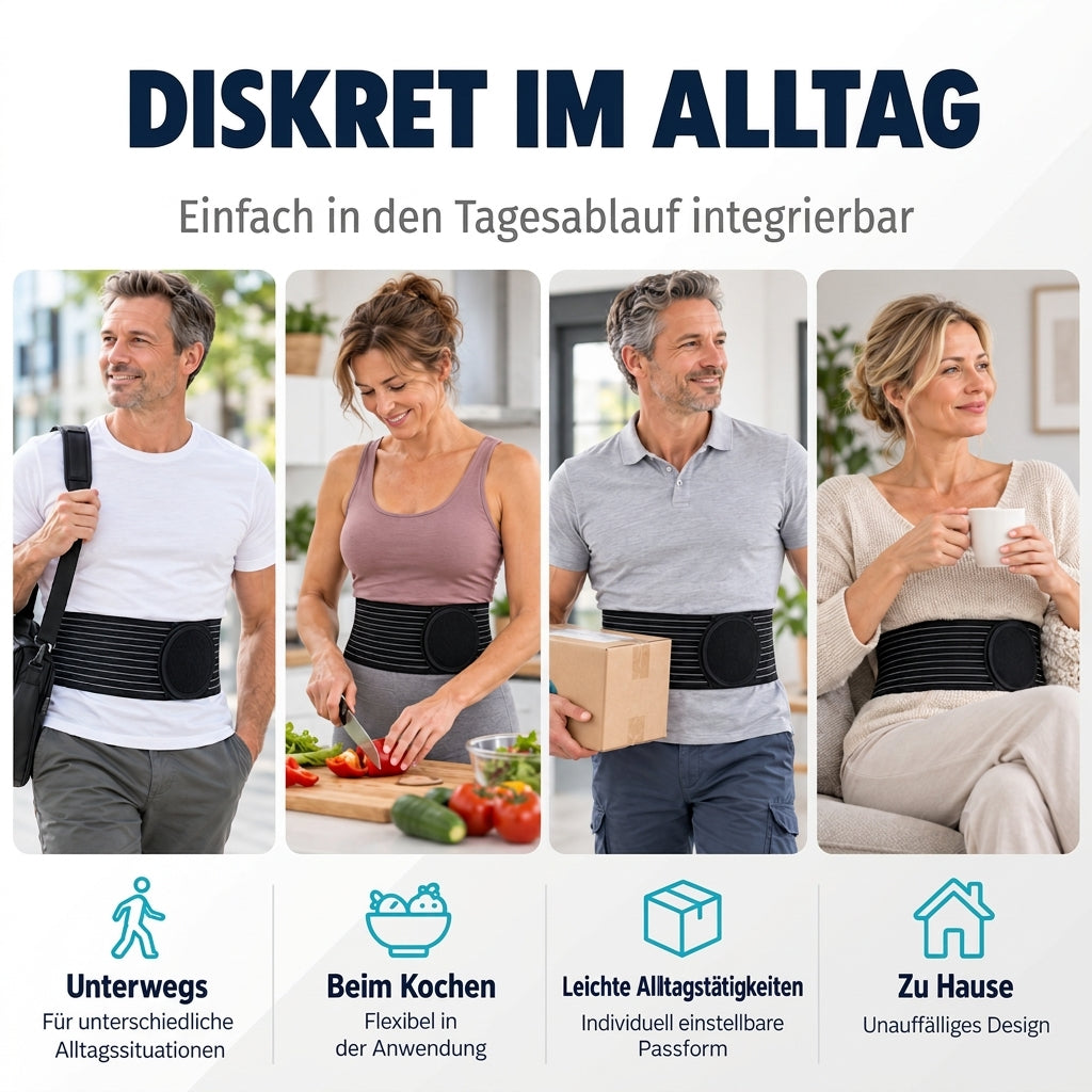 COOL-i Bauchbandage mit 2 abnehmbaren Druckpolstern, verstellbarer Bauchgurt mit Klettverschluss