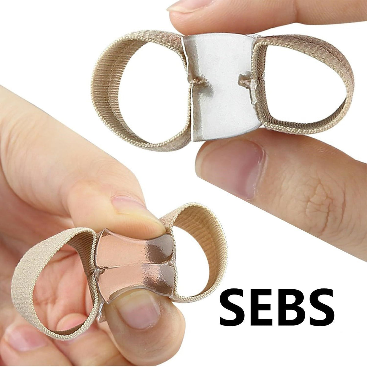 COOL-i Zehenspreizer mit Band, 2 Paar, Silikon Zehentrenner für Damen & Herren, weich & bequem