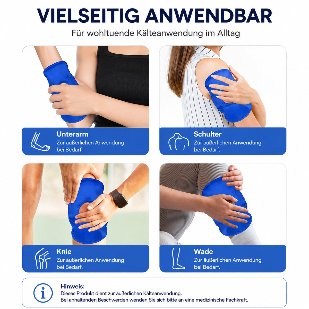 COOL-i Gel Kniekompresse kalt & warm, wiederverwendbar mit Klettband