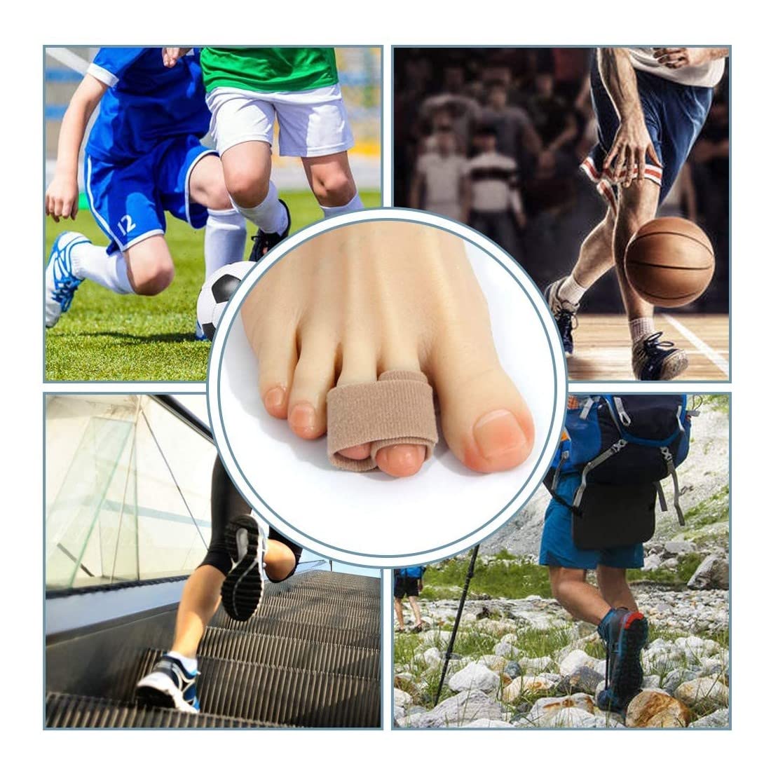 Hallux- & Zehenbandage Set (10 Stück) – Weiche Zehenschutz-Polster zur Fixierung, Druckentlastung & Unterstützung bei Hammerzehen, für Alltag & Schuhe