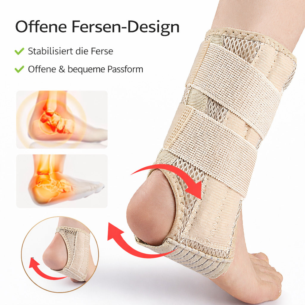 Knöchelbandage mit Federstreben & Klettverschluss – verstellbare Fußgelenkstütze für Sport & Alltag