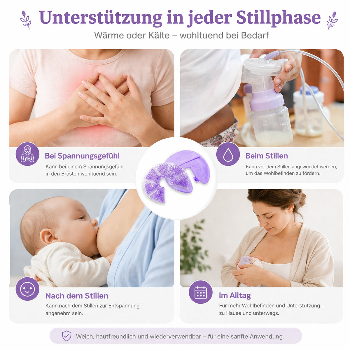 2er Set Kühl & Wärmepads, wiederverwendbare Gelkompressen, flexibel, hautfreundlich, für Alltag & Pflege