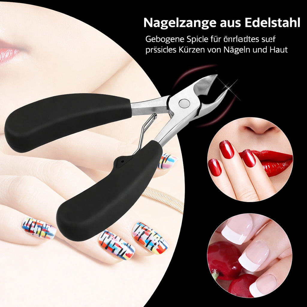 Nagelknipser für dicke & brüchige Zehennägel, Präzisionszange mit gebogener Klinge