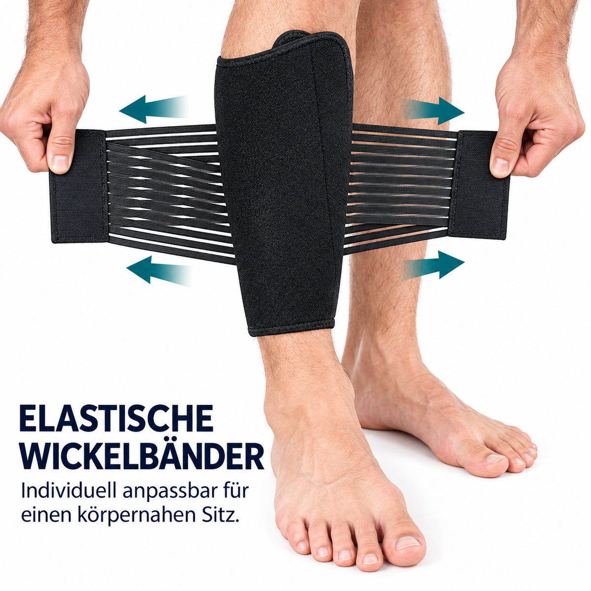 COOL-i Wadenbandage mit Kompression, verstellbare Sport Wadenstütze mit Klettverschluss