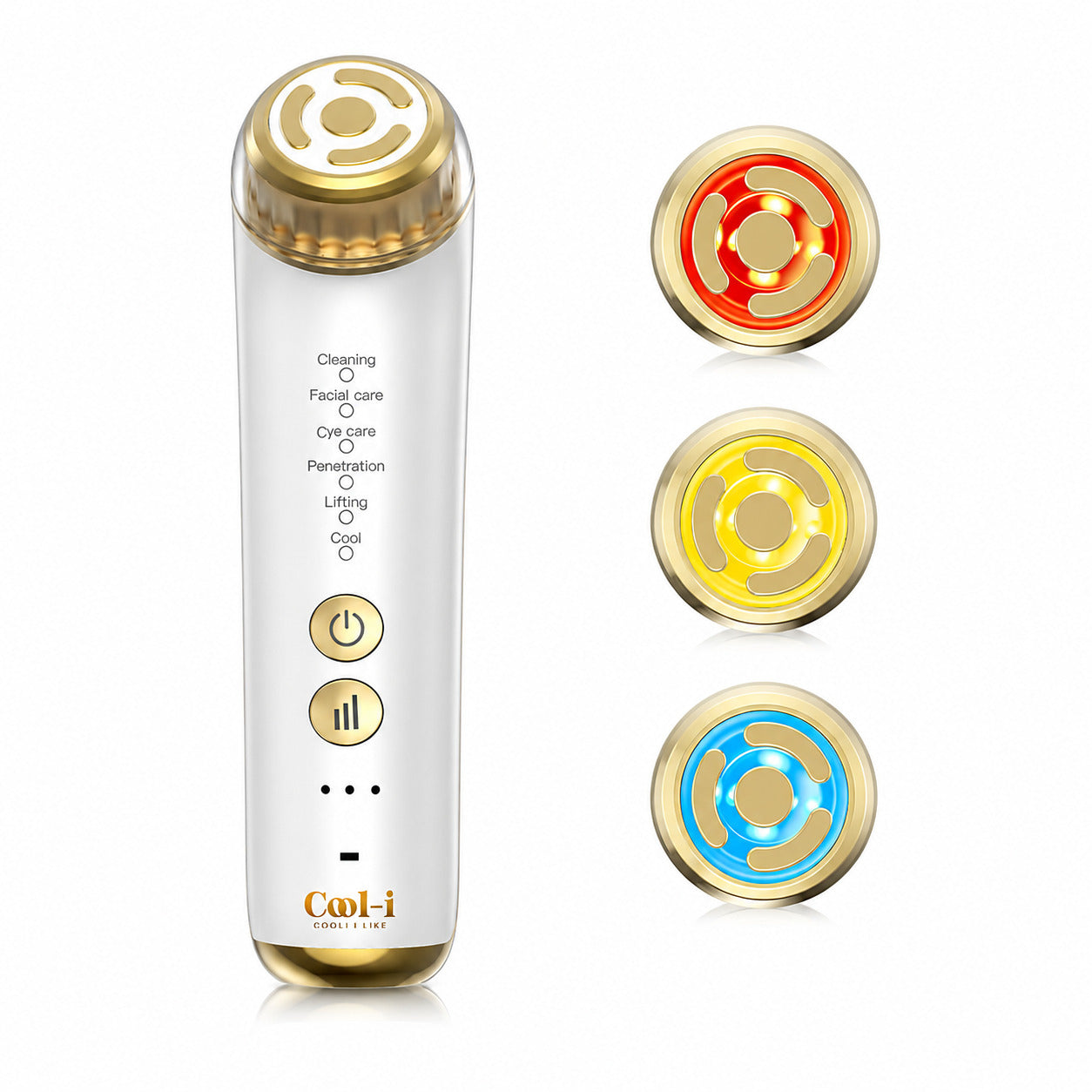 COOL-i® 2MHz RF & EMS Gesichtsmassagegerät – 6-in-1 Hautverjüngung mit Ultraschall, Licht & Kühlmodus