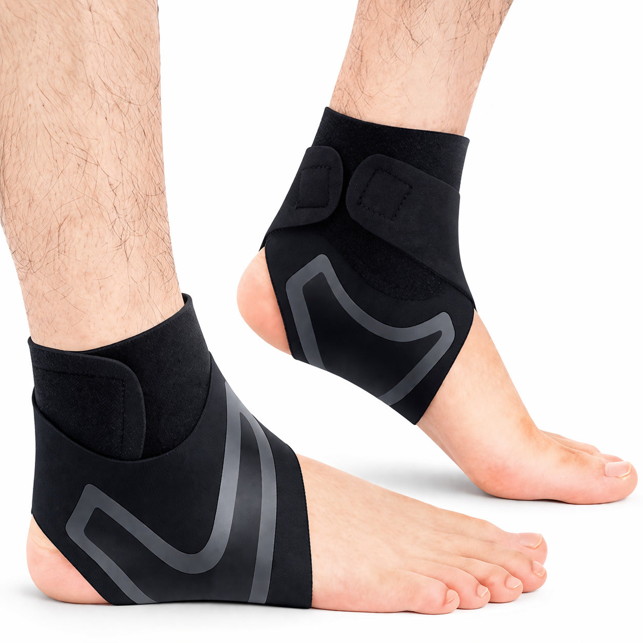 2er Set Knöchelbandage elastisch, verstellbar, atmungsaktiv, stabilisierend, für Alltag & Sport, links & rechts