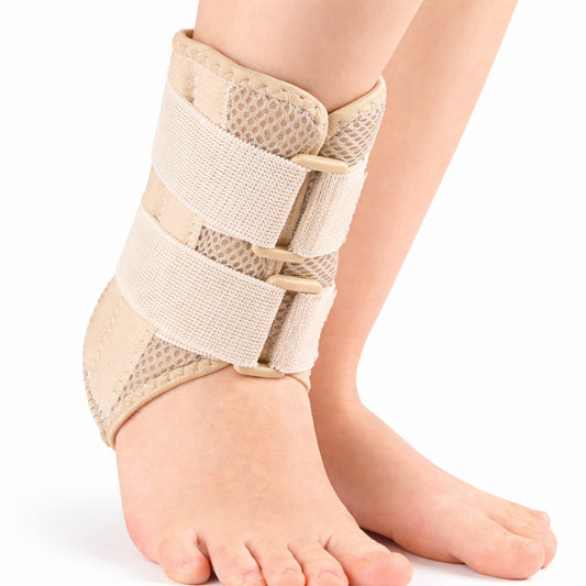 Knöchelbandage mit Federstreben & Klettverschluss – verstellbare Fußgelenkstütze für Sport & Alltag