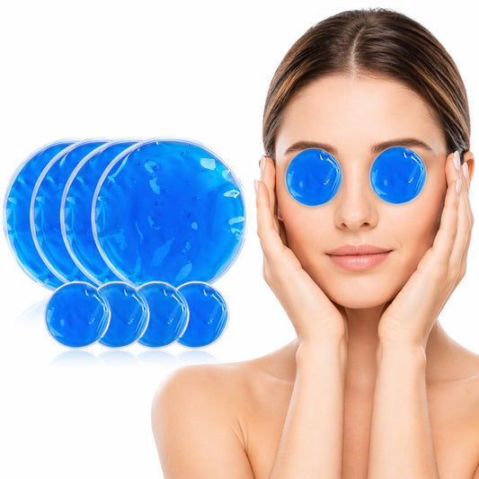 Kühl & Wärmepad Set 8er, Gel Kompressen 12 cm & 8 cm, wiederverwendbar, flexibel für Alltag & Sport