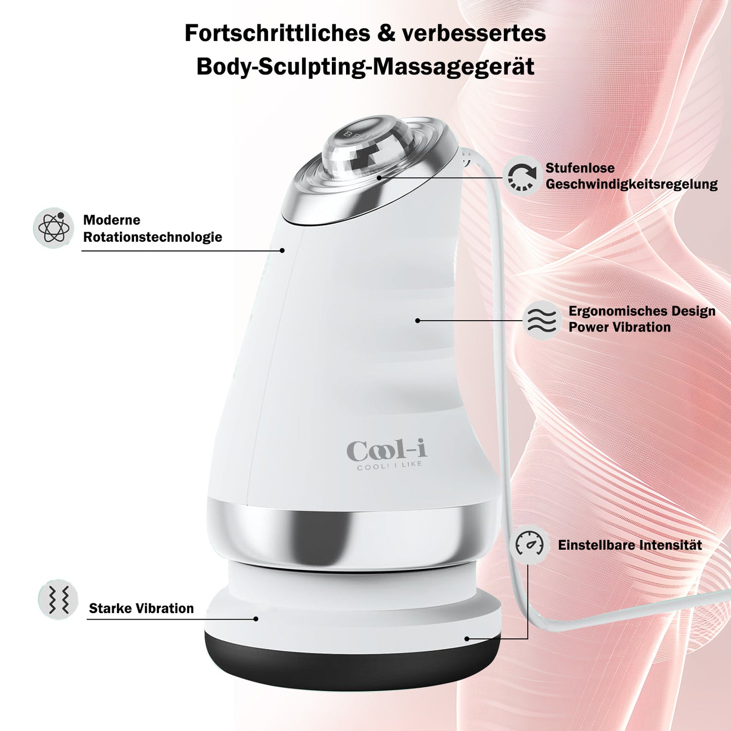 COOL-i Anti-Cellulite Massagegerät – modernes Design und starke Vibrationen