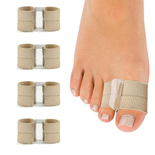 COOL-i Zehenspreizer mit Band, 2 Paar, Silikon Zehentrenner für Damen & Herren, weich & bequem