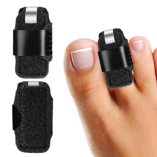 Zehenschiene verstellbar,Zehenbandage mit Aluminiumstütze, atmungsaktiv & rutschfest für Alltag & Schuhe