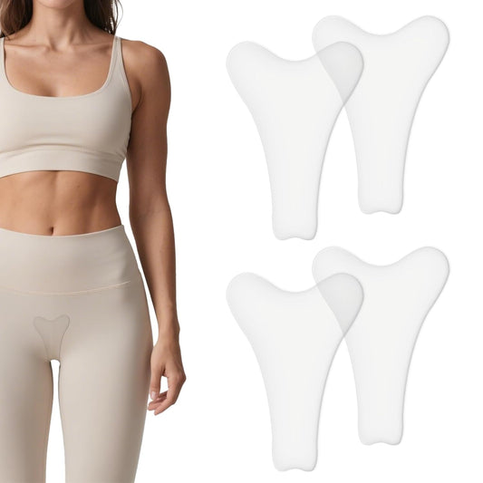 Unsichtbare Silikon Einlagen 4er Set, nahtlos, selbsthaftend, wiederverwendbar, geeignet für Bikini, Leggings & enge Kleidung