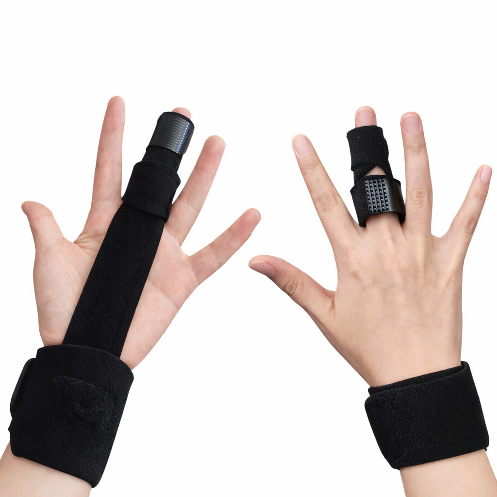 Fingerschiene mit Aluminiumstütze, verstellbare Fingerbandage für Zeige, Mittel & Ringfinger