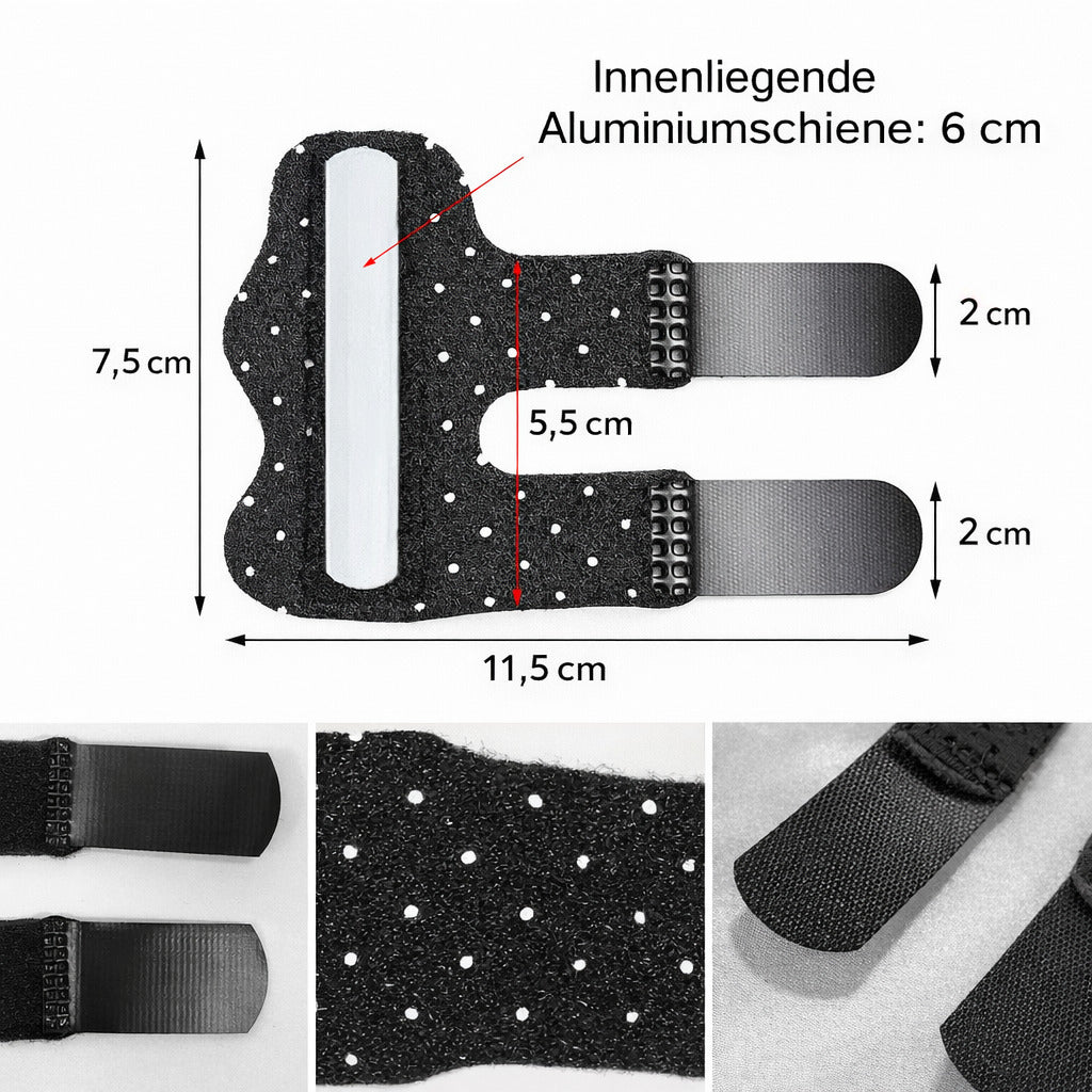 Fingerschiene verstellbar mit Aluminiumstütze – Fingerbandage stabilisierend, atmungsaktiv, für Alltag & Arbeit, 2 Stück