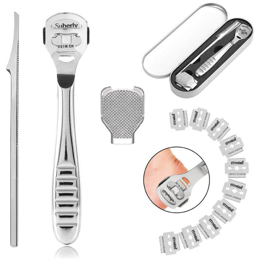 COOL-i ® Hornhautfeile，Edelstahl Fußfeile, Fußfeile Fußschaber PediküRe Set