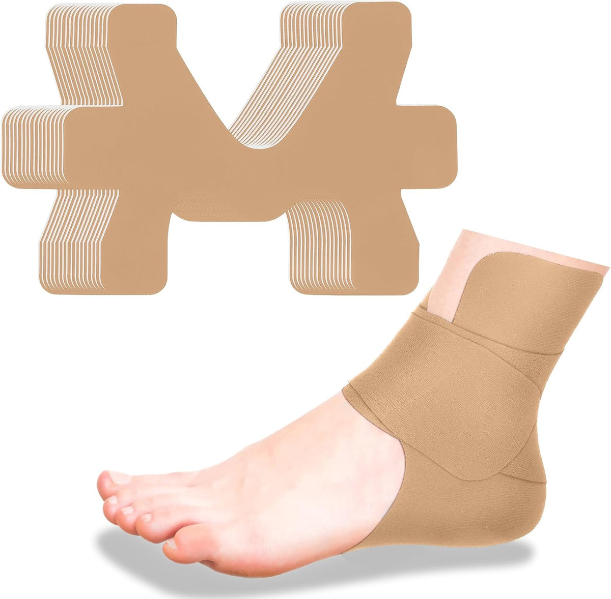 COOL-i Fuß und Sprunggelenk Tape 12 Stück, vorgeschnittenes Kinesiologie Tape, elastisch, selbstklebend