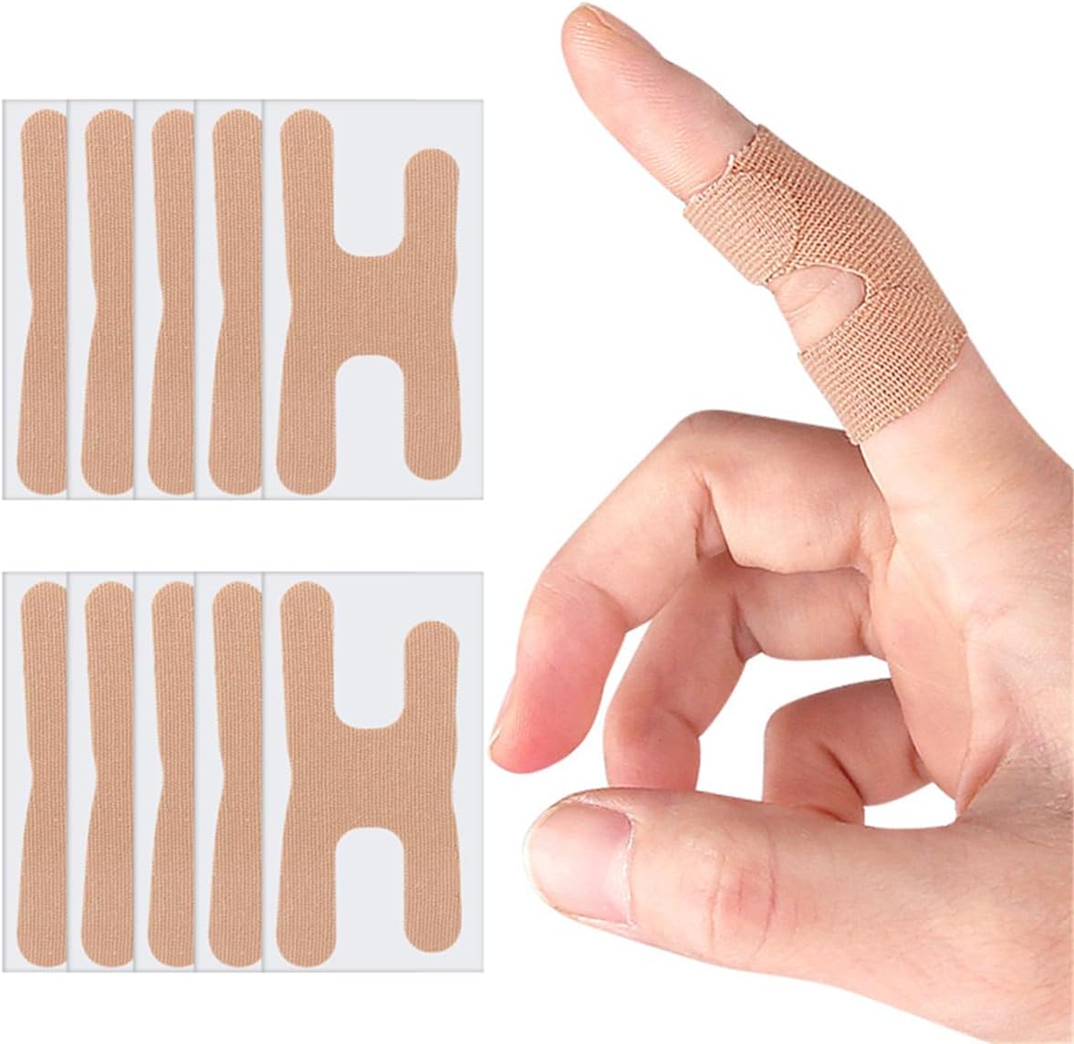 10er Set Finger Tape selbsthaftend, elastisch, atmungsaktiv, hautfreundlich, zuschneidfrei, Anti Reibung Schutz