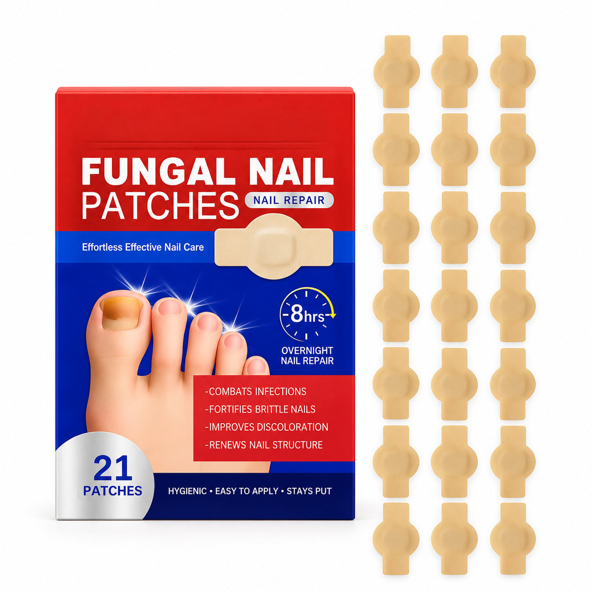 COOL-i Nagelpflege Pflaster 21 Stück, selbstklebende Nagelschutz Pflaster für Finger- und Zehennägel