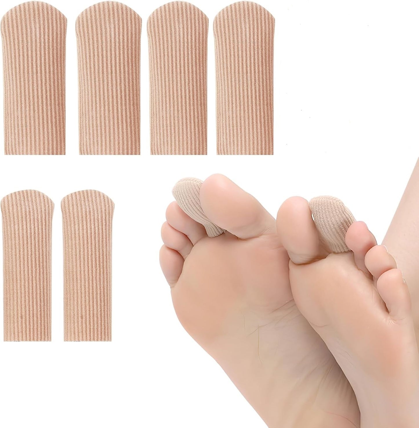 Finger- & Zehenschutz Silikon 6 Stk., elastische Schutzkappen, weich & wiederverwendbar