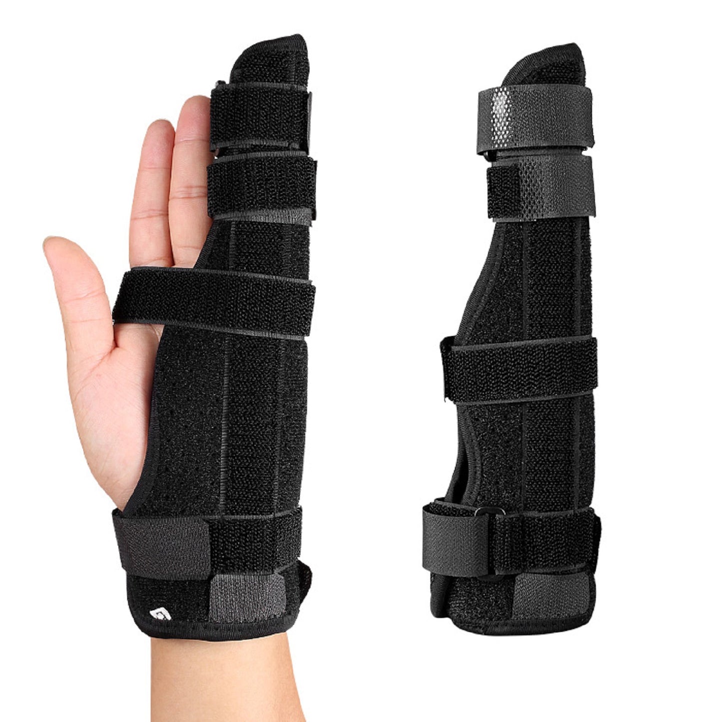 Finger und Handgelenksbandage mit zwei Aluminiumstützen, verstellbar, atmungsaktiv, links/rechts tragbar, 1 Stück