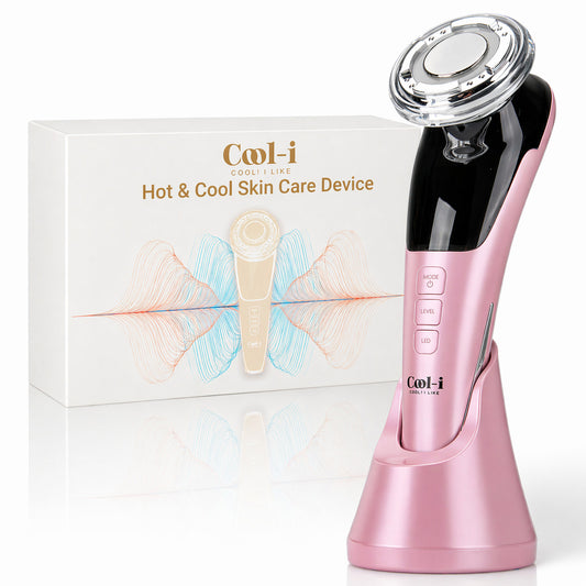 Cool-i® 5-in-1 Gesichtspflegegerät – EMS, LED-Licht, Wärme/Kälte, Vibration – Kabellos & wiederaufladbar – Für kosmetische Anwendung zu Hause