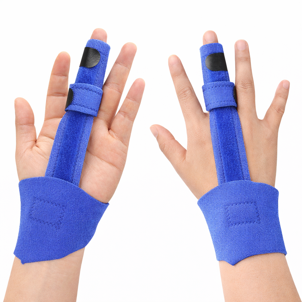 Fingerschiene mit Aluminiumstütze, verstellbare Fingerbandage für Zeige, Mittel & Ringfinger