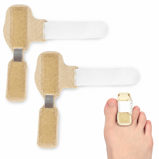 Zehenschiene verstellbar,Zehenbandage mit Aluminiumstütze, atmungsaktiv & rutschfest für Alltag & Schuhe