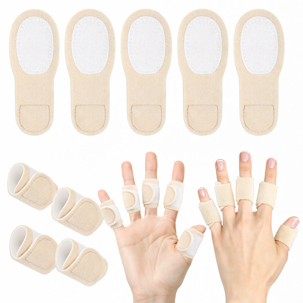 Fingerbandage 10er Set, verstellbare Fingerwickel aus Baumwolle, weich & wiederverwendbar, für Alltag & Pflege