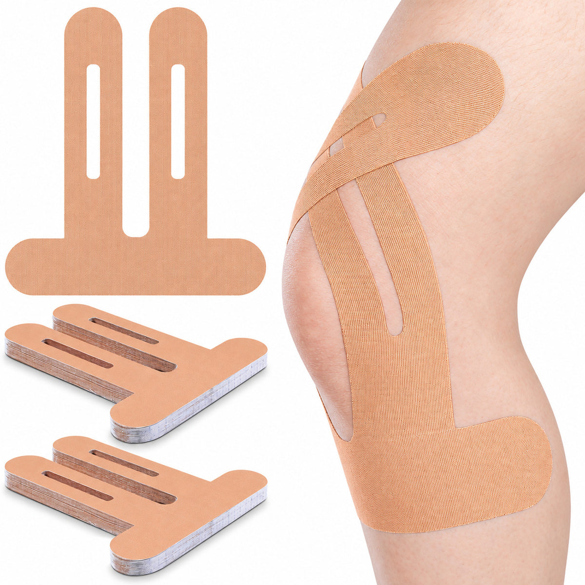COOL-i Knie Tape 12 Stück, vorgeschnittenes Kinesiologie Tape, elastisch, selbstklebend, für Sport