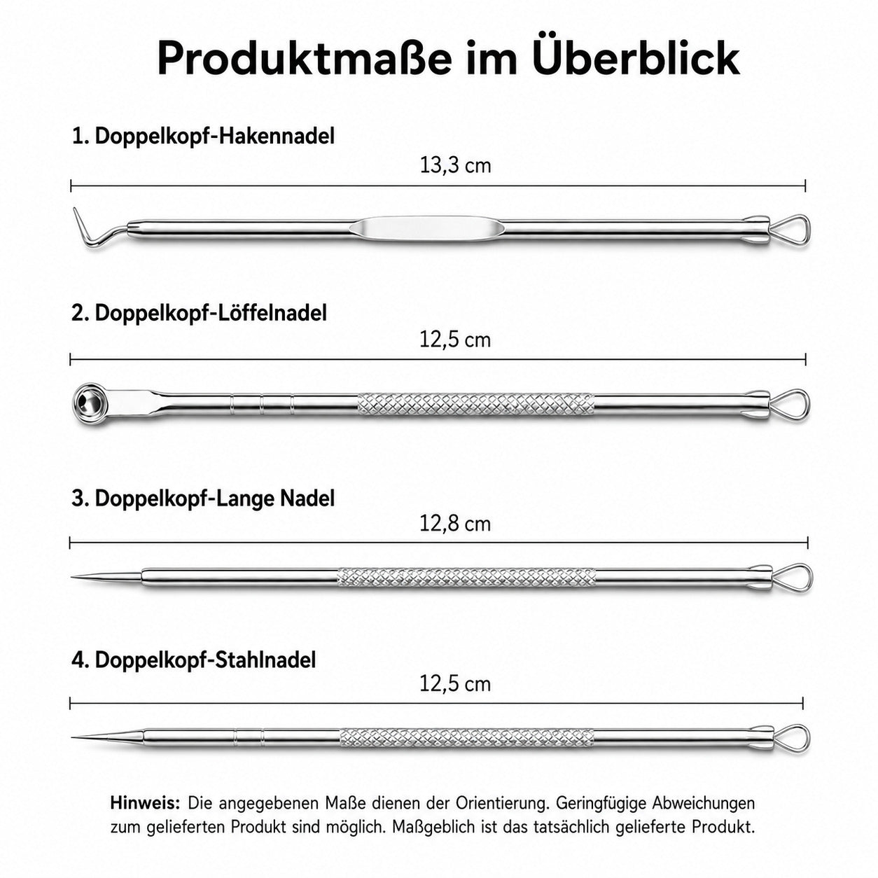Mitesserentferner,4er Mitesserentferner Komedonenquetscher Set