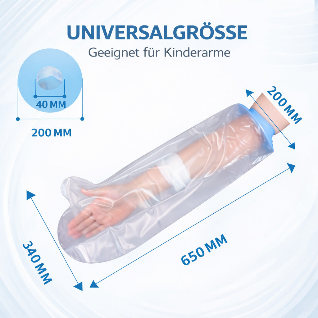 Kinder Arm-Duschschutz, wasserdichte Schutzhülle, wiederverwendbar für Duschen & Baden