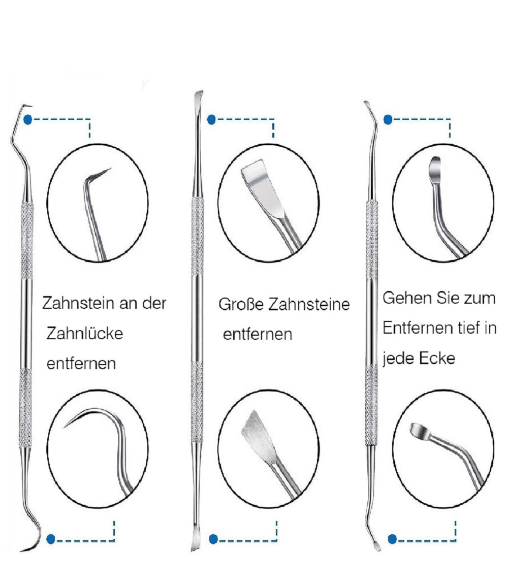 COOL-i ®Zahnpflege für Tiere,Hund Zahnreinigung Kit, Edelstahl Zahnpflege Set Zahnreinigung Werkzeug 3 Stück