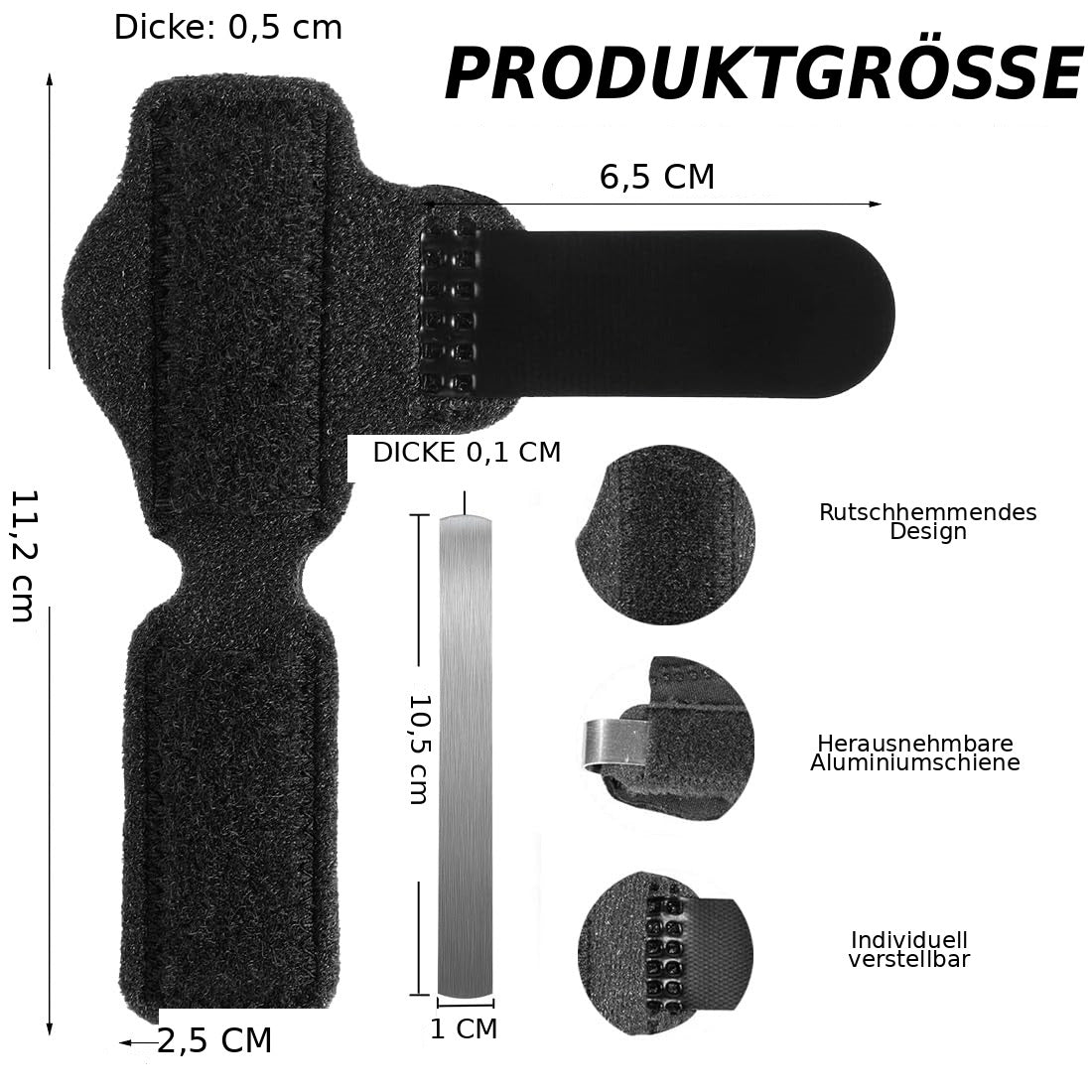 Zehenschiene verstellbar,Zehenbandage mit Aluminiumstütze, atmungsaktiv & rutschfest für Alltag & Schuhe