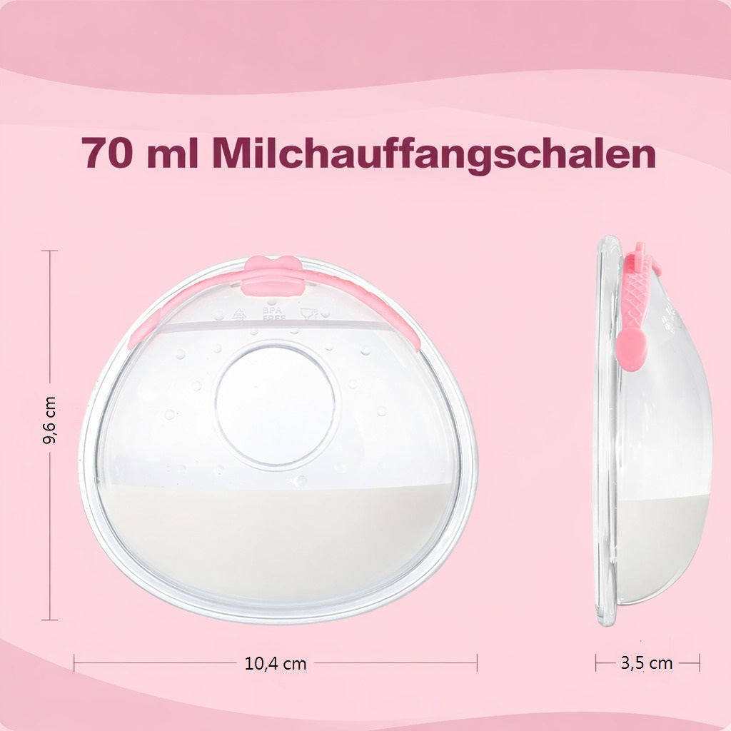 Milchsammler Silikon 2er Set mit Deckel Wiederverwendbare Muttermilch Auffangschalen BPA frei, diskret & auslaufsicher