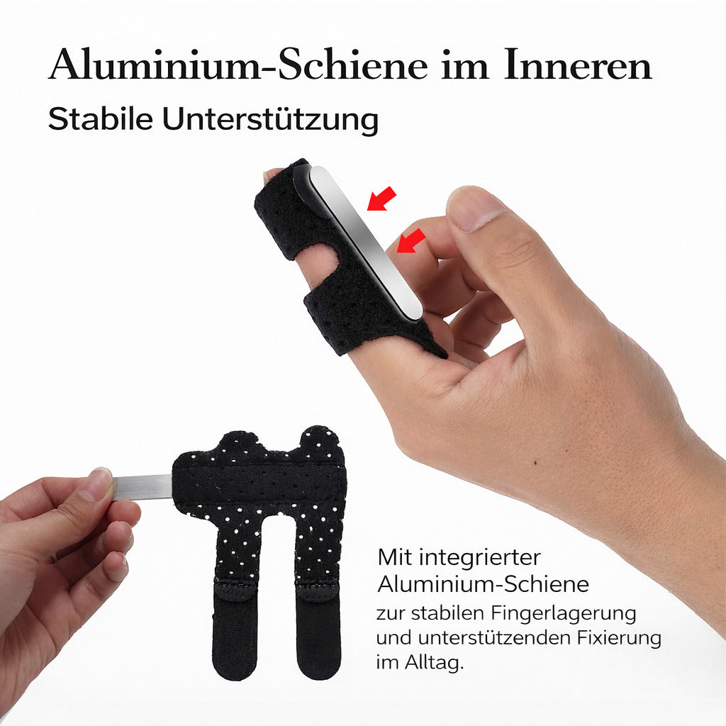 Fingerschiene verstellbar mit Aluminiumstütze – Fingerbandage stabilisierend, atmungsaktiv, für Alltag & Arbeit, 2 Stück