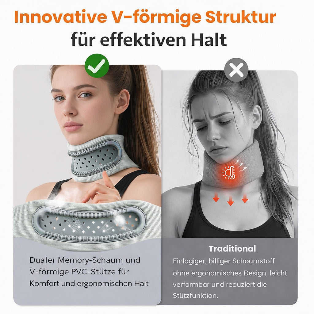 Halsstütze, weiche Nackenstütze verstellbar, atmungsaktiv & ergonomisch für Alltag & Komfort