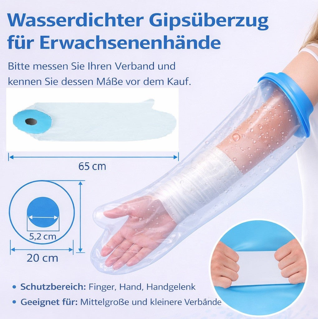 Wasserdichter Arm Duschschutz, wiederverwendbare TPU Schutzhülle mit elastischem Silikonring