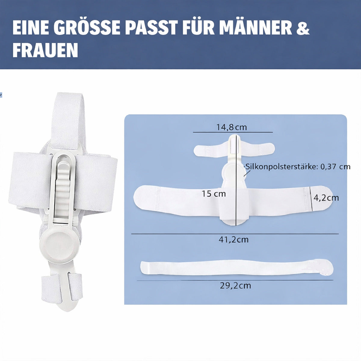 Hallux valgus Korrektor mit Drehverstellung, links/rechts tragbar, individuell einstellbar, für Alltag & Entspannung