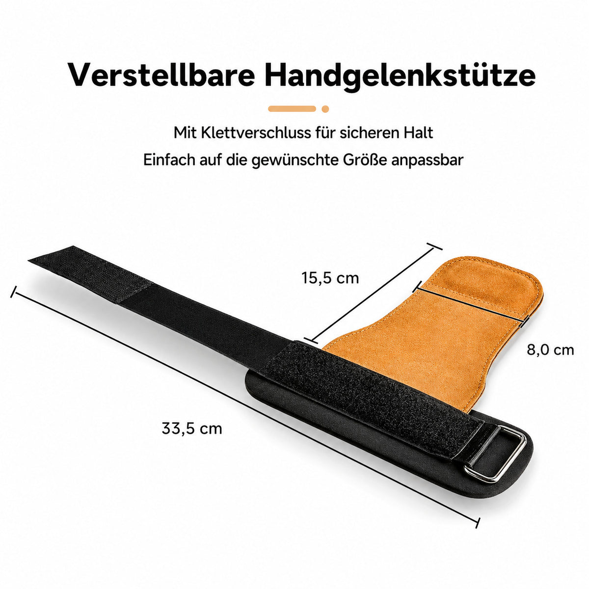2er Set Gewichtheber Zughilfen mit Handgelenkband, rutschfest, Lederpolster, für Fitness, Krafttraining & Gym