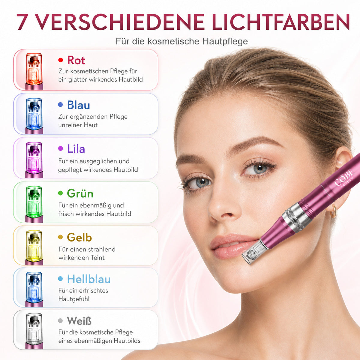 Cool-i® Microneedling-Stift mit 7 LED-Farben –Für Hautverjüngung und Faltenreduktion （V2）