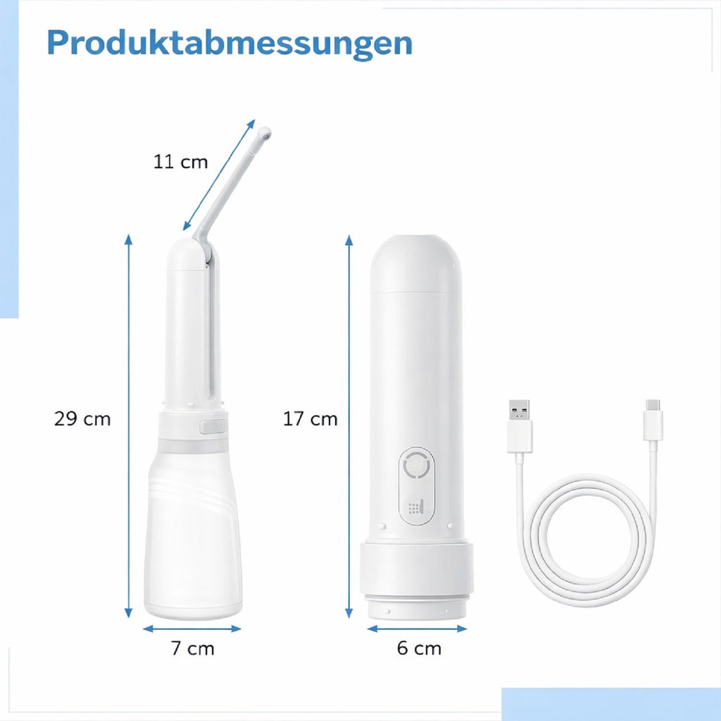 Tragbares elektrisches Bidet, 400 ml Tank, wiederaufladbar, 3 Sprühmodi, wasserdicht für Reise & Zuhause