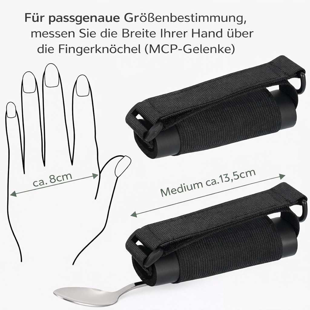 Universal Handgriffhilfe, verstellbares Esshilfe Band für Besteck, rutschfest für Alltag
