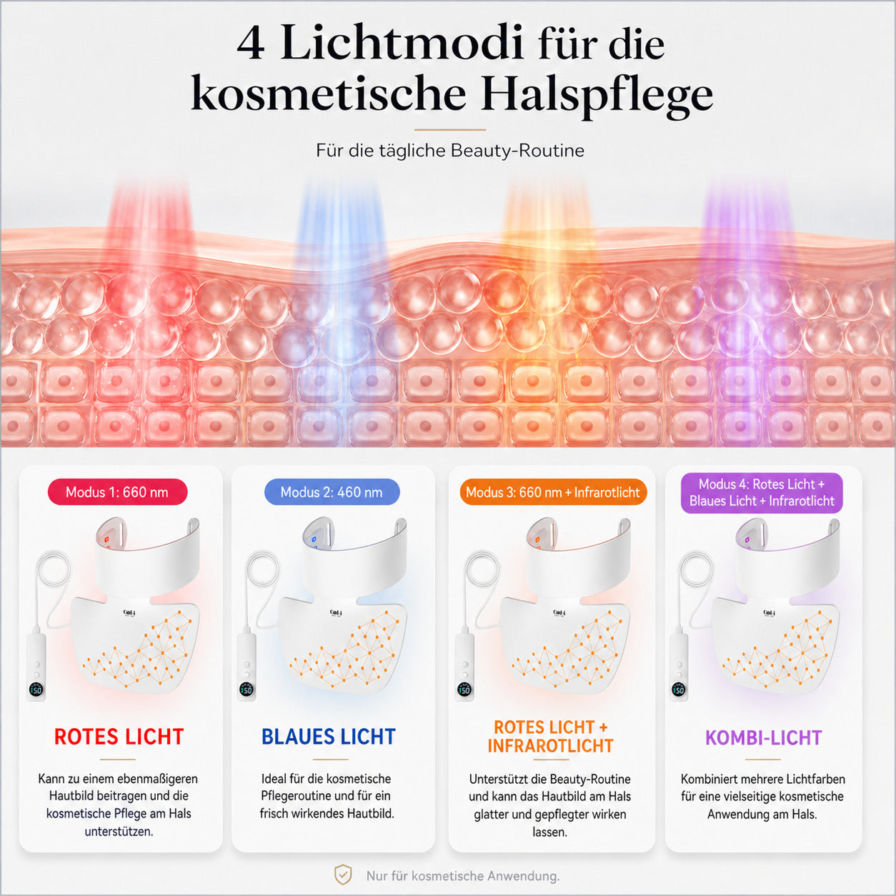 Nacken- und Oberkörper-Rotlichttherapie Maske