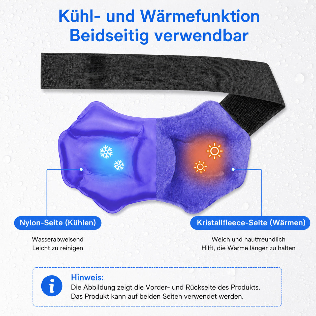 COOL-i Kühl & Wärmekompresse für Knöchel, Gelpad mit verstellbarem Gurt, wiederverwendbar & vielseitig