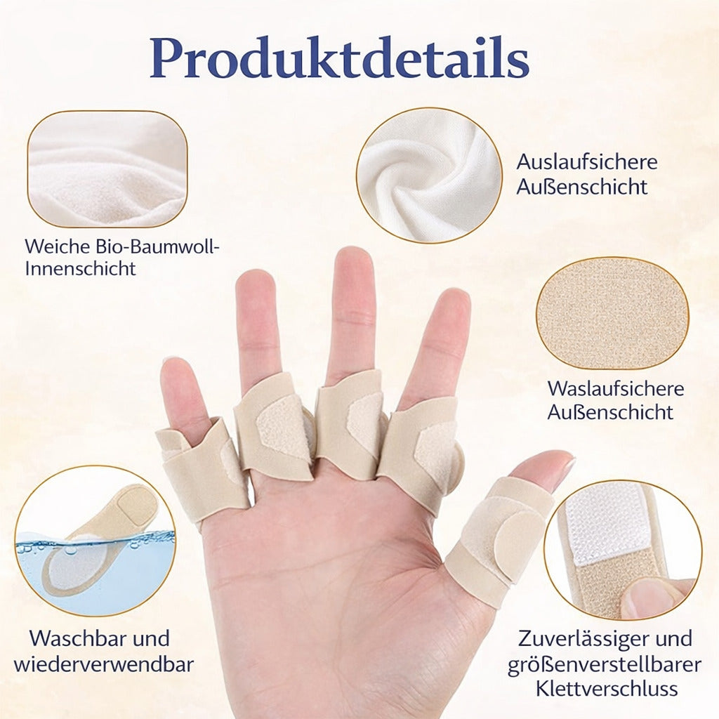 Fingerbandage 10er Set, verstellbare Fingerwickel aus Baumwolle, weich & wiederverwendbar, für Alltag & Pflege