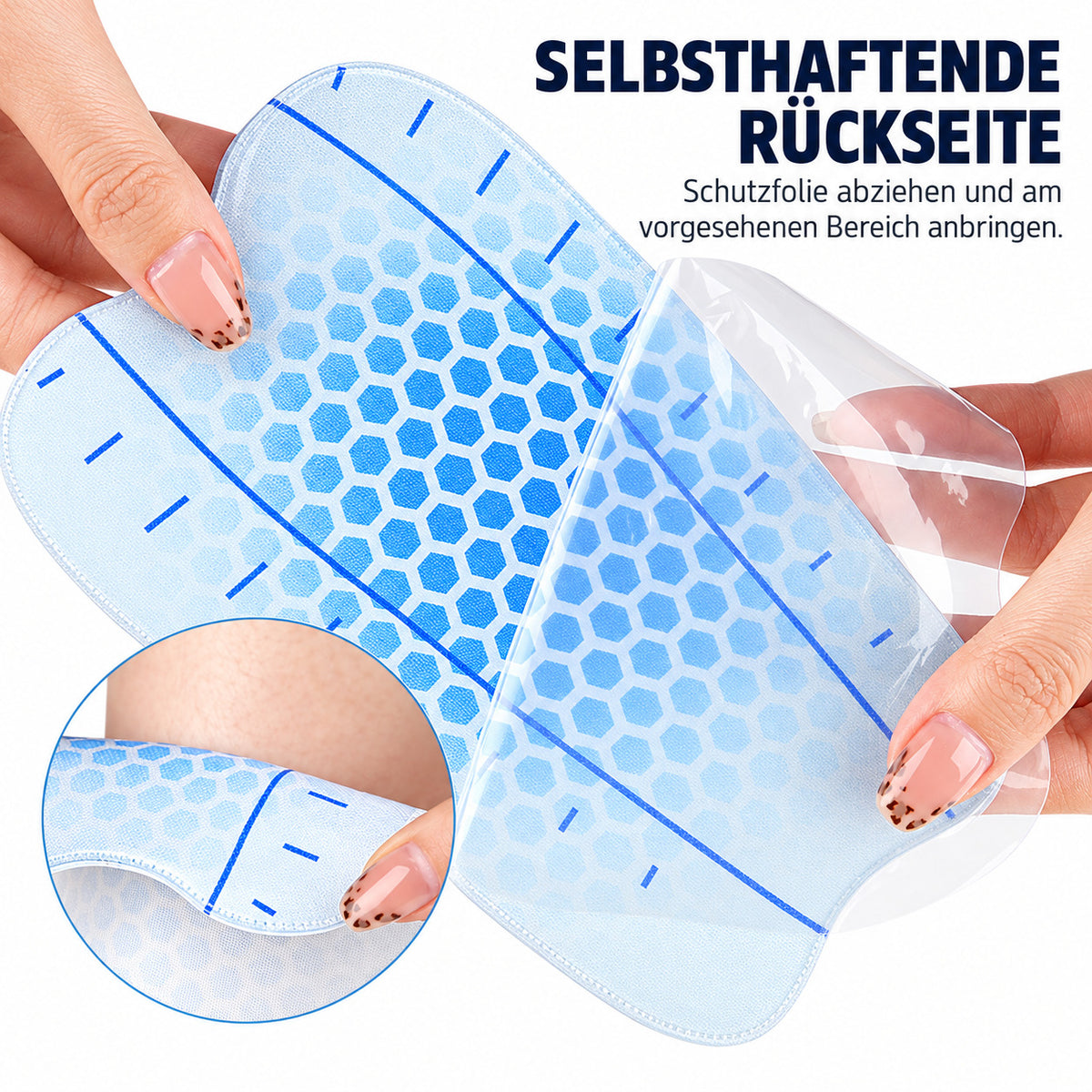 COOL-i Schienbeinpolster für Skischuhe, 2 Stück, selbstklebende Gel-Pads mit Wabenstruktur
