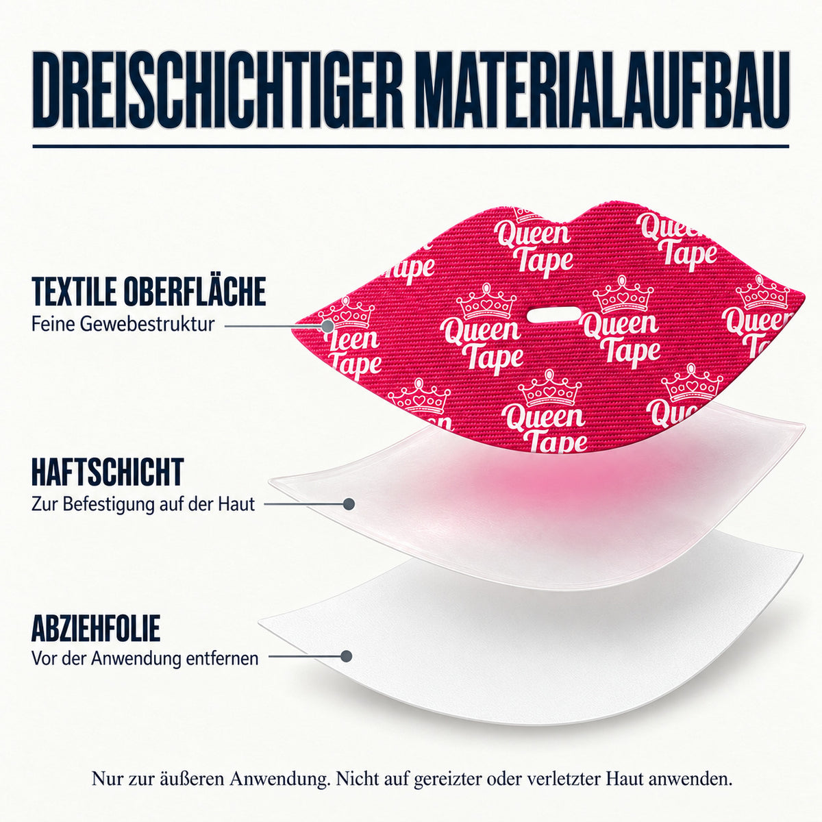 COOL-i Lippenförmiges Mundtape, 30 Stück, selbstklebende Lippenstreifen mit Mittelöffnung