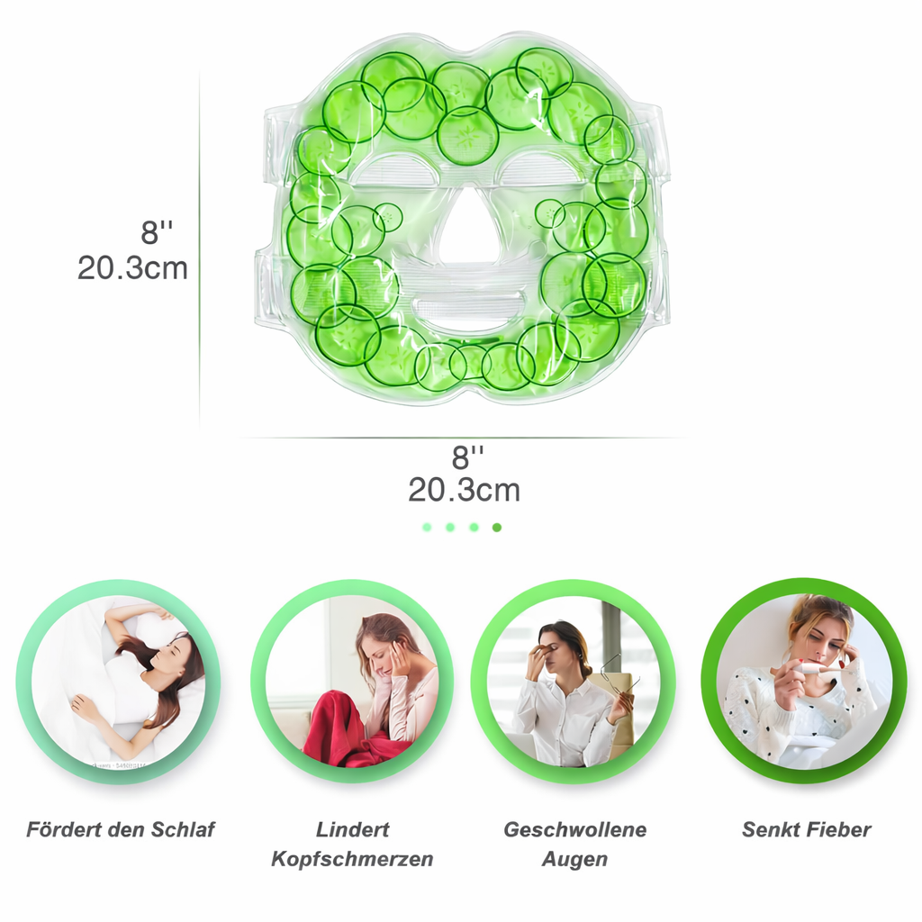 Gel Gesichtsmaske,Kalt & Warmanwendung, wiederverwendbar, BPA frei,für Augenpartie & Gesichtspflege