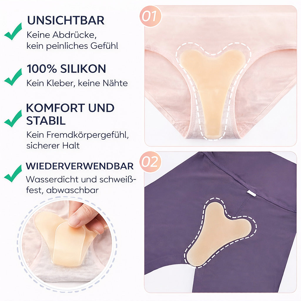 Unsichtbare Silikon Einlagen 4er Set, nahtlos, selbsthaftend, wiederverwendbar, geeignet für Bikini, Leggings & enge Kleidung